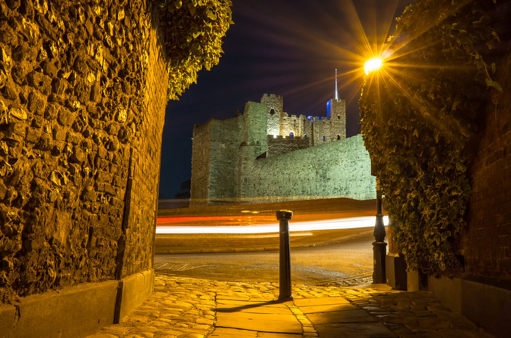 Rochester Castle from the bottom of Boley Hill